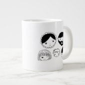 Cartoon "Family Faces" Jumbo-Tasse (Vorderseite Rechts)