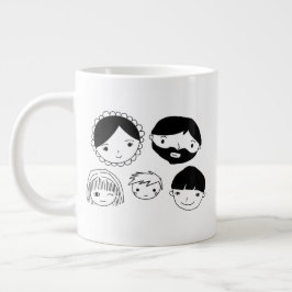 Cartoon "Family Faces" Jumbo-Tasse