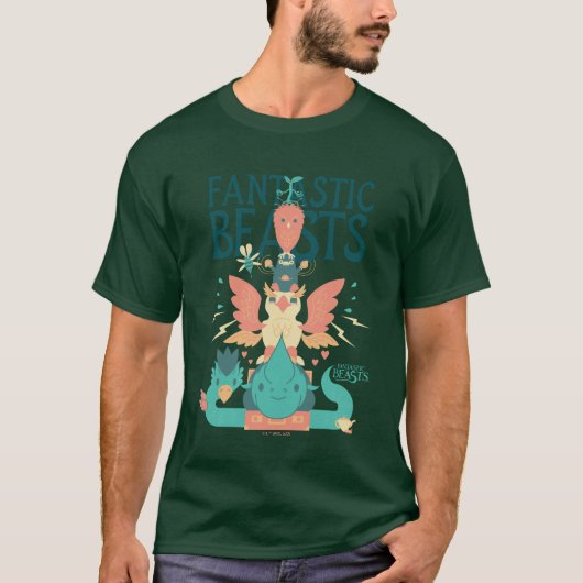 Cartoon Fantastic Beasts Emerge From Suitcase T-Shirt (Vorderseite)