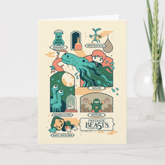 Cartoon Fantastic Beasts Scenes Karte (Vorderseite)