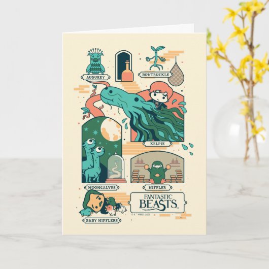 Cartoon Fantastic Beasts Scenes Karte (Gelbe Blume)