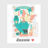 Cartoon Fantastische Bestien mit Newt Scamander Aufkleber (Blatt)