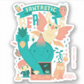 Cartoon Fantastische Bestien mit Newt Scamander Aufkleber (Vorderseite)