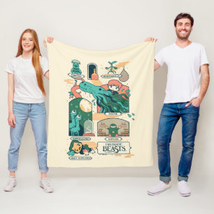 Cartoon Fantastische Bestien Szenen Fleecedecke