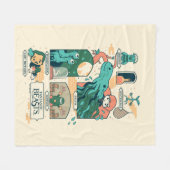 Cartoon Fantastische Bestien Szenen Fleecedecke (Vorderseite (Horizontal))