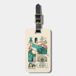 Cartoon Fantastische Bestien Szenen Gepäckanhänger