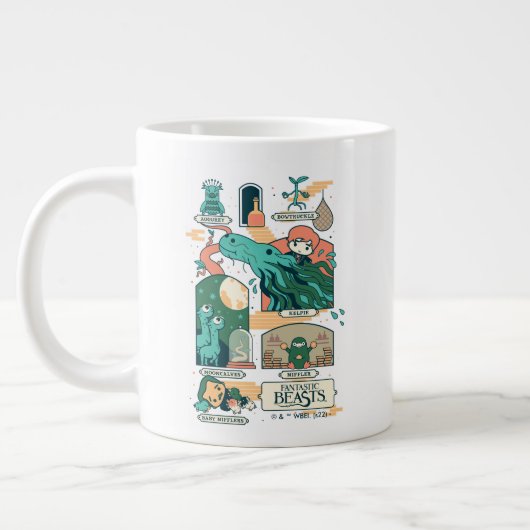 Cartoon Fantastische Bestien Szenen Jumbo-Tasse (Links)