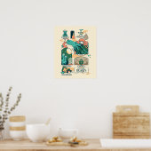 Cartoon Fantastische Bestien Szenen Poster (Küche)