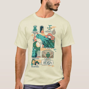 Cartoon Fantastische Bestien Szenen T-Shirt
