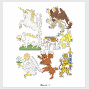 Cartoon Fantasy Bestien und Kreaturen Art Aufkleber