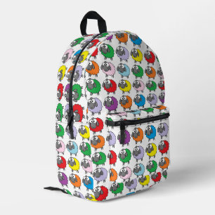 Cartoon Farbiges Schafmuster Bedruckter Rucksack
