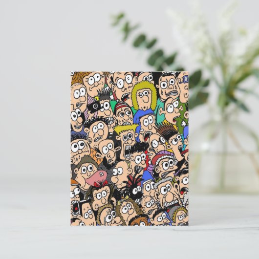 Cartoon-Farbmengen-Szene durch Sam Backhouse Postkarte (Stehend Vorderseite)