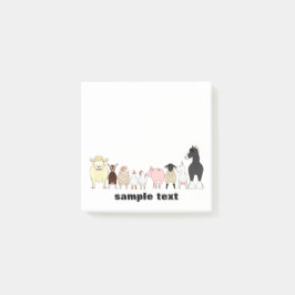 cartoon farm animal group post it post-it klebezettel