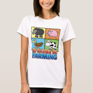 Cartoon Farm Animals - Ich möchte lieber in der La T-Shirt