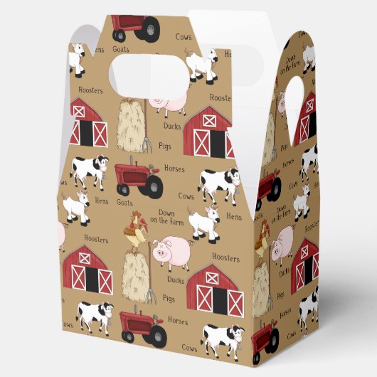 Cartoon-Farm-Muster-Gable-Bevorzugungsbox Geschenkschachtel (Geöffnet)