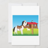 Cartoon Farm Szene mit Pferdekatze und Ziege Einladung (Vorderseite)