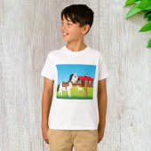 Cartoon Farm Szene mit Pferdekatze und Ziege T-Shirt