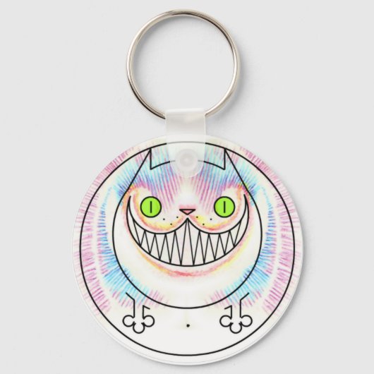 Cartoon Fat Cat Button Schlüsselanhänger (Vorderseite)