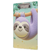 Cartoon-Faultier am Baumzweig Klemmbrett (Links)