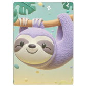 Cartoon-Faultier am Baumzweig Klemmbrett (Rückseite)