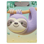 Cartoon-Faultier am Baumzweig Klemmbrett (Vorderseite)