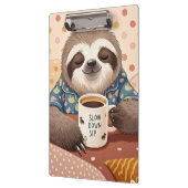 Cartoon-Faultier mit übertrieben schläfrigen Augen Klemmbrett (Links)