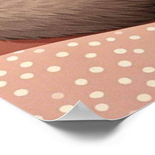 Cartoon-Faultier mit übertrieben schläfrigen Augen Poster (Ecke)