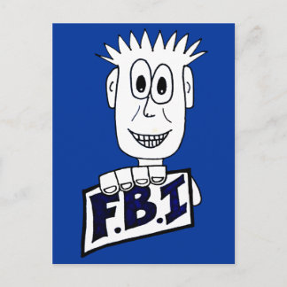 Cartoon FBI Agent Postkarte