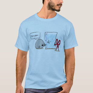 Cartoon-Felsen-Papier Scissors T - Shirt