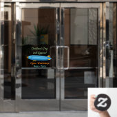 Cartoon Fensteraufkleber (Büro Tür)