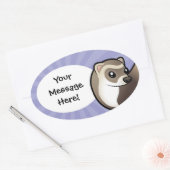 Cartoon Ferret Ovaler Aufkleber (Umschlag)