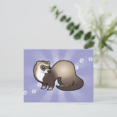Cartoon Ferret Postkarte (Stehend Vorderseite)