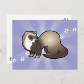 Cartoon Ferret Postkarte (Vorne/Hinten)