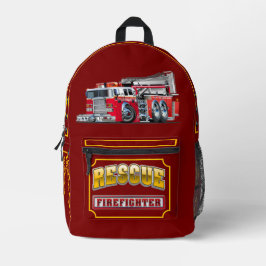 Cartoon-Feuerwehrfahrzeug Bedruckter Rucksack