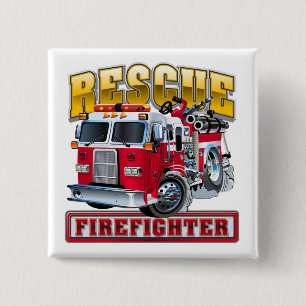 Cartoon-Feuerwehrfahrzeug Button