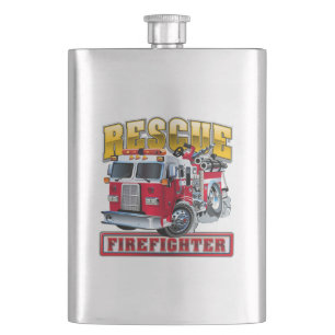 Cartoon-Feuerwehrfahrzeug Flachmann