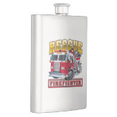 Cartoon-Feuerwehrfahrzeug Flachmann (Rechts)