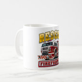 Cartoon-Feuerwehrfahrzeug Kaffeetasse (Vorderseite Links)
