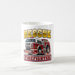Cartoon-Feuerwehrfahrzeug Kaffeetasse