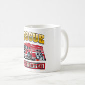 Cartoon-Feuerwehrfahrzeug Kaffeetasse (VorderseiteRechts)