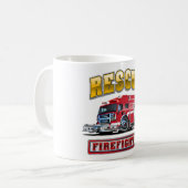 Cartoon-Feuerwehrfahrzeug Kaffeetasse (Vorderseite Links)