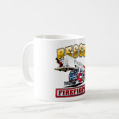 Cartoon-Feuerwehrfahrzeug Kaffeetasse (Vorderseite Links)
