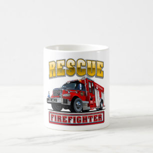 Cartoon-Feuerwehrfahrzeug Kaffeetasse