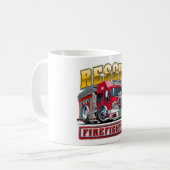 Cartoon-Feuerwehrfahrzeug Kaffeetasse (Vorderseite Links)