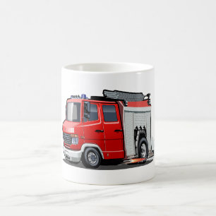 Cartoon-Feuerwehrfahrzeug Kaffeetasse