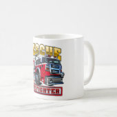 Cartoon-Feuerwehrfahrzeug Kaffeetasse (VorderseiteRechts)