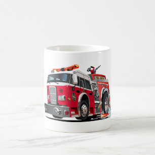 Cartoon Feuerwehrfahrzeug T - Shirt Kaffeetasse