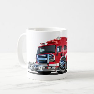 Cartoon Feuerwehrfahrzeug T - Shirt Kaffeetasse