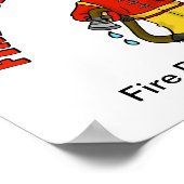 Cartoon Feuerwehrplakat für Monat Brandverhütung Poster (Ecke)