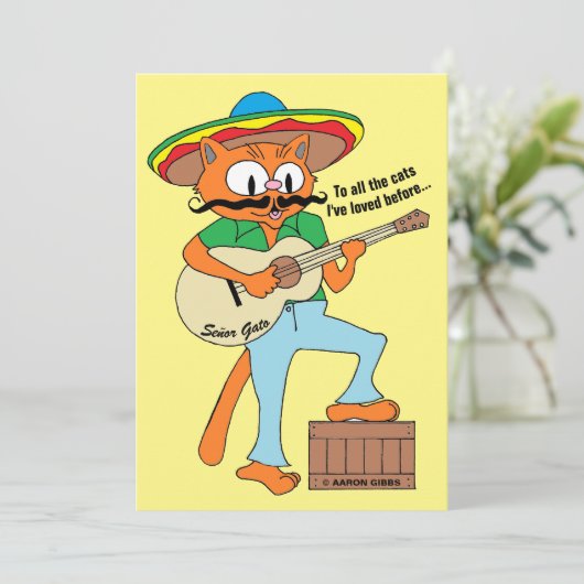 Cartoon Fiesta Cat Funny Cinco De Mayo Flachbildsc (Stehend Vorderseite)